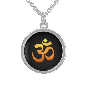 Asana Relax Fitness Zen Yoga Om Mantra Symbol Sterling Silver Necklace by art_grande at Zazzle