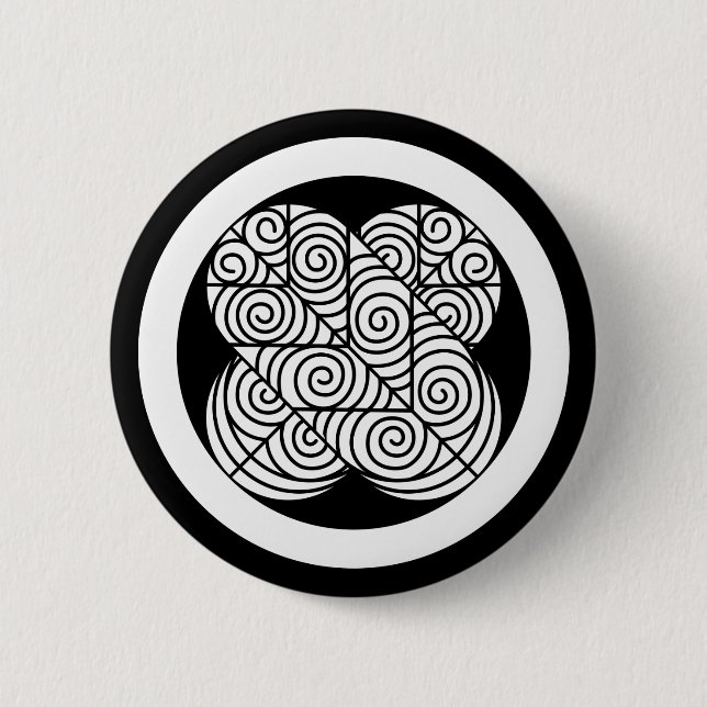 Asano Hawk feathers Pinback Button (Front)