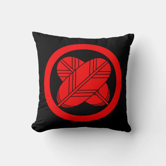 Asano Kamon Japanese family crest pillow (Front)