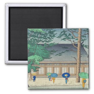 Asano Takeji Rain at Sanjusangendo Temple art Magnet