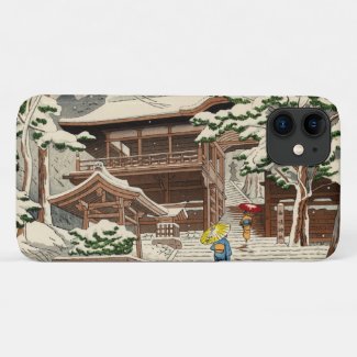 Asano Takeji Snow in Yuki Shrine shin hanga art Case-Mate iPhone Case