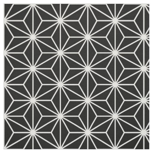 Asanoha Black and White Pattern Fabric