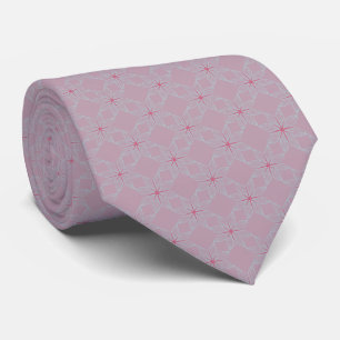 Asanoha Floral Pattern   Muted Mauve-Purple Neck Tie