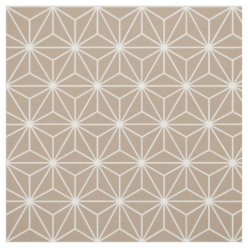 Asanoha Geometric Stars Natural Light Brown Fabric