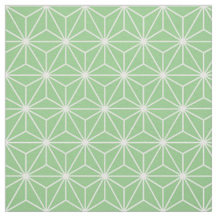 Asanoha Geometric Stars Sage Green Fabric