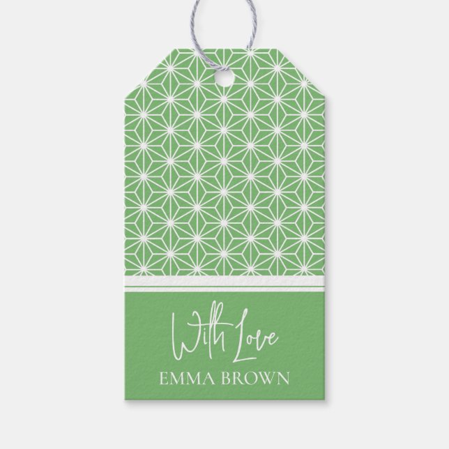 Asanoha | Japanese KIMONO pattern  Gift Tags (Front)
