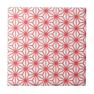 Asanoha RedPink Ceramic Tile