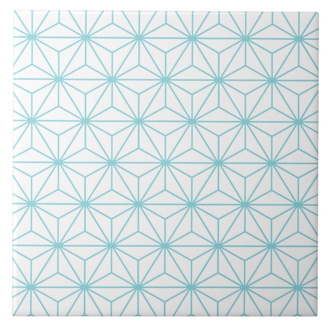 Asanoha Star Pattern Ceramic Tile (Front)