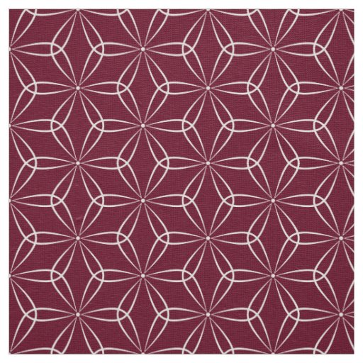 Asanoha Style 02 - White on Dp Crimson 65001d Fabric