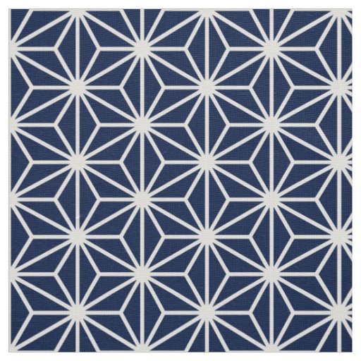 Asanoha Style - White on Dk Blue 001744 Fabric