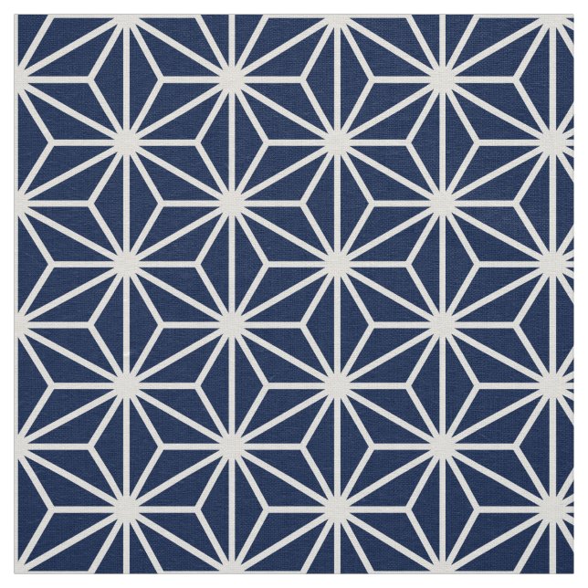 Asanoha Style - White on Dk Blue 001744 Fabric (Swatch)