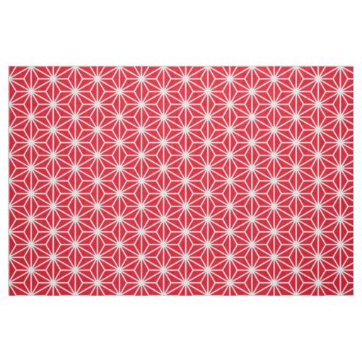 Asanoha Style - White on Red e6001c Fabric