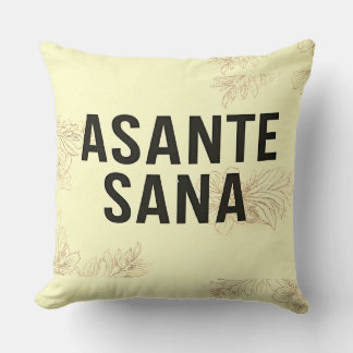 Asante Sana Butter Cream – Warm Gold Swahili Affi Throw Pillow