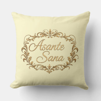 Asante Sana Crimson & Butter Cream – Gilded Oval V Throw Pillow