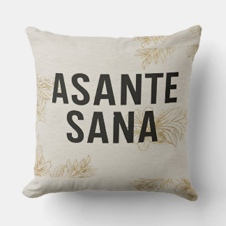 Asante Sana Ivory & Gold Neutral – Gilded Swahili  Throw Pillow