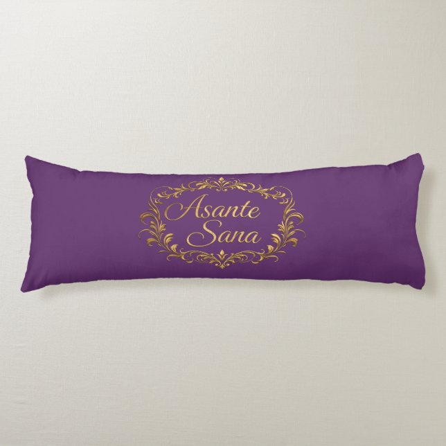 Asante Sana Royal Amethyst & Deep Plum Gilded   Body Pillow (Front)