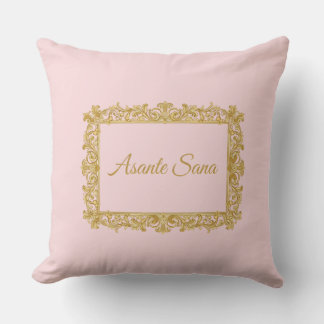 Asante Sana Sunset Pink & Dark Gold – Celestial Ov Throw Pillow