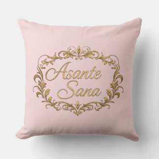 Asante Sana Sunset Pink & Dark Gold – Celestial Ov Throw Pillow