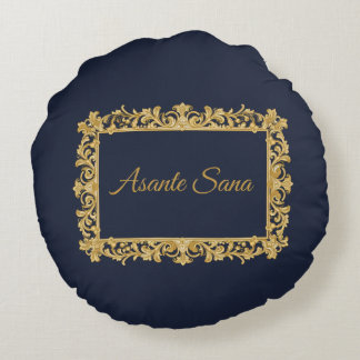 Asante Sana Terracotta & Deep Navy Fram Reversible Round Pillow