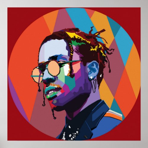 Asap Rocky Abstract art painting  Poster