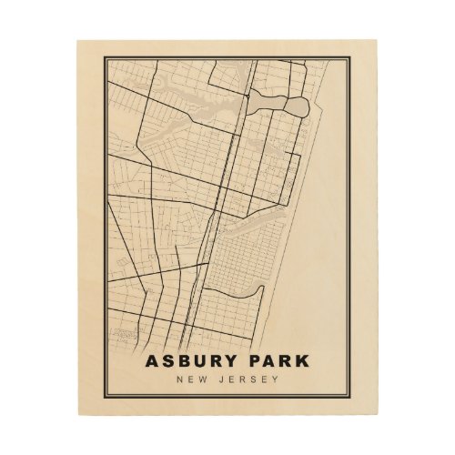 Asbury Park Map Wood Wall Art