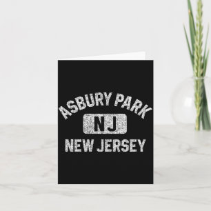 Asbury Park New Jersey Gym Style Distressed White Card