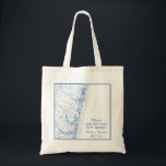 Asbury Park New Jersey Map Elegant Wedding Favor Tote Bag<br><div class="desc">Quick and easy ordering! This navy blue Asbury Park, NJ map wedding tote bag design is the perfect fit whether you're getting married at the English Manor, Tim McLoone's Supper Club, or The Berkley. It features elegant navy blue script font combined with all caps typography that is classic and timeless....</div>