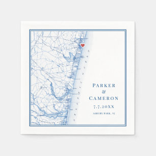 Asbury Park New Jersey Map Elegant Wedding Napkins