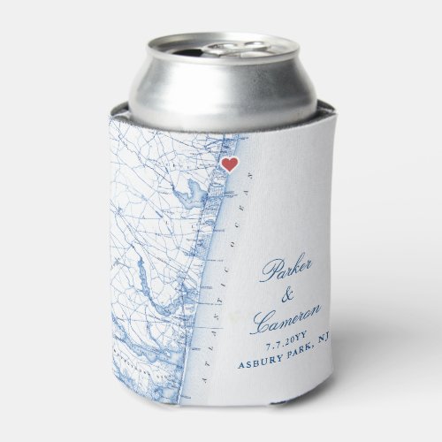 Asbury Park New Jersey Map Wedding Favor Drink Can Cooler