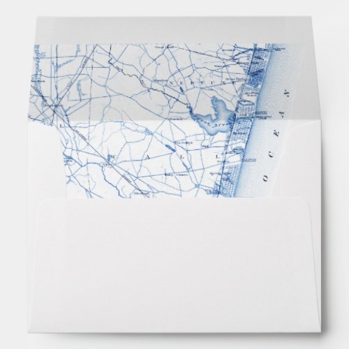 Asbury Park New Jersey Map White Wedding Envelope