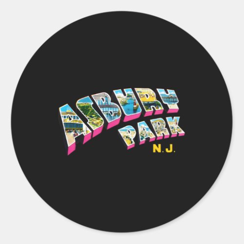 Asbury Park New Jersey Nj Classic Round Sticker