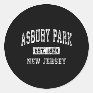 Asbury Park New Jersey Nj Established Sports Classic Round Sticker