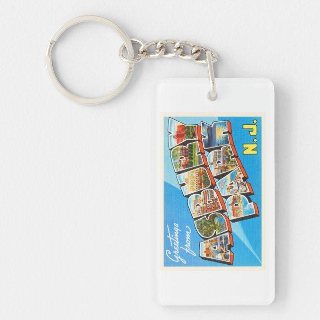 Asbury Park New Jersey NJ Vintage Travel Postcard- Keychain (Front)