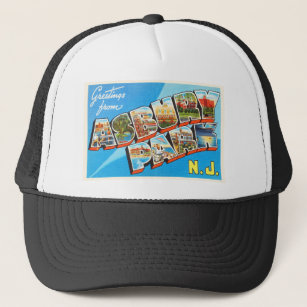 Asbury Park New Jersey NJ Vintage Travel Postcard- Trucker Hat