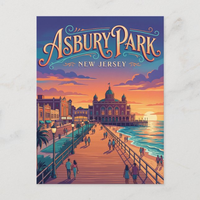 Asbury Park New Jersey Postcard (Front)