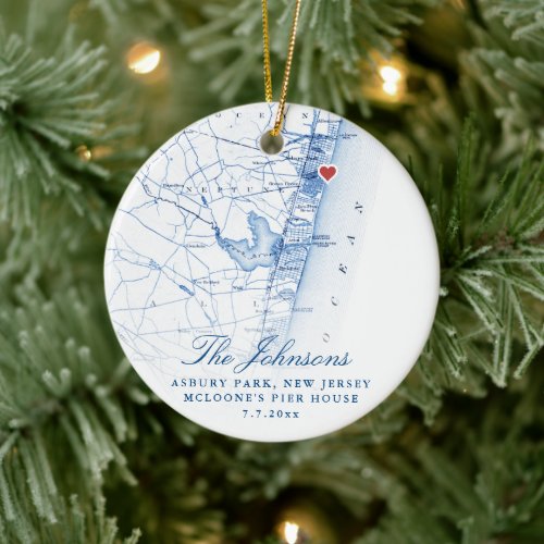 Asbury Park New Jersey Wedding Our First Christmas Ceramic Ornament