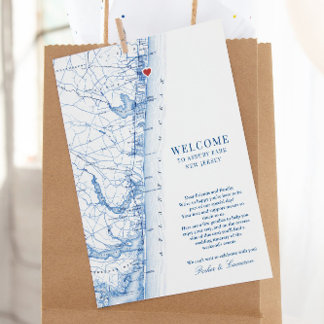 Asbury Park New Jersey Wedding Welcome Itinerary Thank You Card