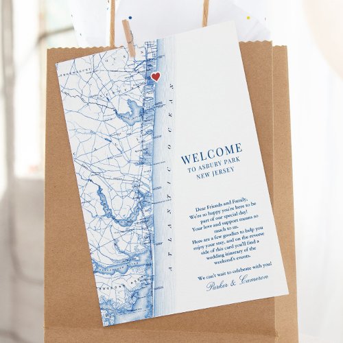 Asbury Park New Jersey Wedding Welcome Itinerary Thank You Card