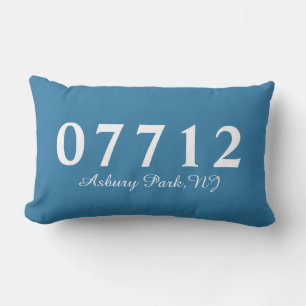 Asbury Park NJ 07712 Pillow, Engagement Gift Lumbar Pillow