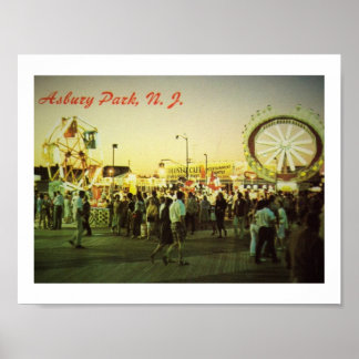 Asbury Park, NJ Amusements on the Boardwalk Poster