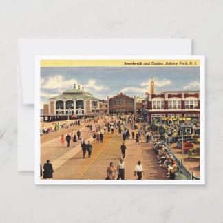 Asbury Park NJ Boardwalk and Casino 1940s Postcard