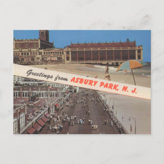Asbury Park NJ, Greetings, Jersey Shore, Classic Postcard
