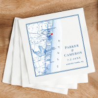 Asbury Park NJ Map Elegant Navy Blue Wedding