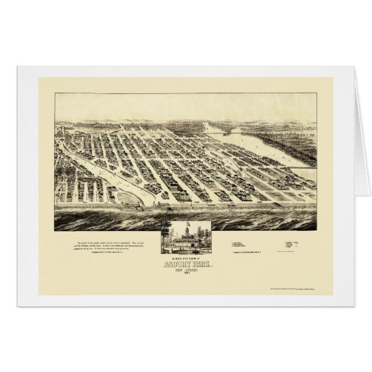 Asbury Park, NJ Panoramic Map - 1897 Cards (Front Horizontal)