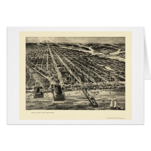 Asbury Park, NJ Panoramic Map - 1910 Cards (Front Horizontal)