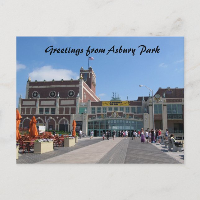 Asbury Park NJ Paramount Theatre, Greetings fro... Postcard (Front)