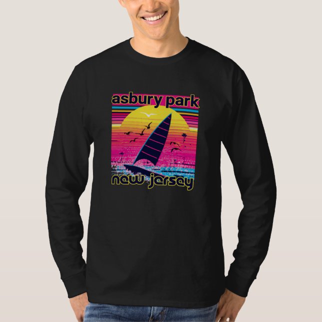 Asbury Park Retro 80s Style Souvenir Beach T-Shirt (Front)