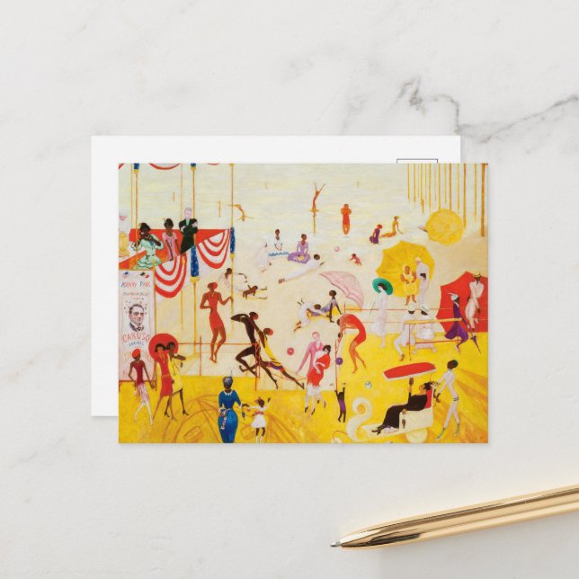 Asbury Park South by Florine Stettheimer Postcard (Front/Back In Situ)
