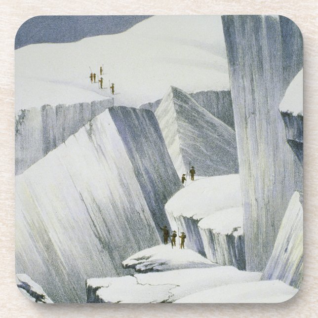 Ascending a Cliff, from 'A Narrative of an Ascent Beverage Coaster (Front)