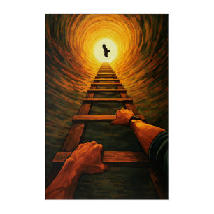 Ascending Ladder to Light Eagle Freedom Symbolic Acrylic Print